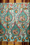 Ramer Green Floral Handloom Pure Kanjivaram Silk Kalamkari Saree !!!