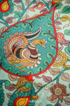 Ramer Green Floral Handloom Pure Kanjivaram Silk Kalamkari Saree !!!