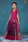 Girls Purple Bali Silk Pattu Pavadai | Langa
