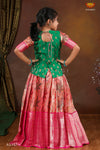 Girls Pink Lilly JKD Elbow Sleeve - Pink Pattu Pavadai