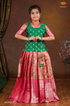Girls Pink Lilly JKD Elbow Sleeve - Pink Pattu Pavadai