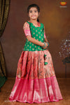 Girls Pink Lilly JKD Elbow Sleeve - Pink Pattu Pavadai