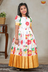 Yellow Lotus Long Gown For Girls !!!