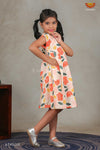 Girls Hakoba Cotton Frock-Orange