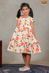 Girls Hakoba Cotton Frock-Orange