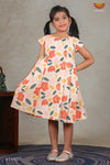 Girls Hakoba Cotton Frock-Orange