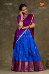 Girls Blue Sword Lilly Half Saree | Langa Davani