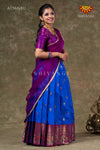 Girls Blue Sword Lilly Half Saree | Langa Davani