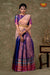Pure silk readymade half saree model in blue and purple designs