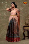 Girls Green Bali Silk Half Saree | Langa Davani