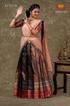 Girls Green Bali Silk Half Saree | Langa Davani