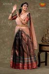Girls Green Bali Silk Half Saree | Langa Davani