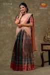 Girls Green Bali Silk Half Saree | Langa Davani