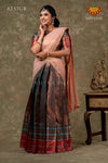 Girls Green Bali Silk Half Saree | Langa Davani