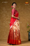 Traditional Pink Lotus Half Saree For Girls