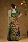Trendy Navy Blue Floral Link Pattu Half Saree For Girls
