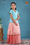Baby Pink Pichwai Lotus Pattu Pavadai For Girls !!!