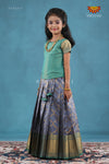 Grey Moroccan Link Pattu Pavadai For Girls !!!