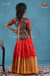 Red Floral Bandhini Pavadai Set For Kids !!!