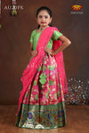Pink Dancing Peacock Lehenga For Girls