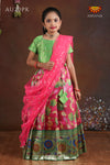 Pink Dancing Peacock Lehenga For Girls