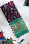 Magenta Pochampally Silk Pattu Pavadai Unstitched Material For Kids !!!