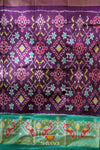 Magenta Pochampally Silk Pattu Pavadai Unstitched Material For Kids !!!