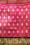 Red Pochampally Silk Pattu Pavadai Unstitched Material For Kids !!!