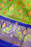 Green Pochampally Silk Pattu Pavadai Unstitched Material For Kids !!!