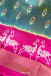 Ramar Green Pochampally Silk Pattu Pavadai Unstitched Material For Kids !!!