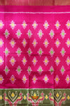 Red Pochampally Silk Pattu Pavadai Unstitched Material For Kids !!!