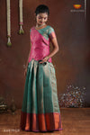 Ramer Green Copper Silk Pattu Pavadai For Girls - Festive Wear!!!
