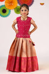 Festive Collection - Trendy Pink Golden Temple Pattu Pavadai !!!