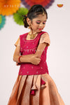 Festive Collection - Trendy Pink Golden Temple Pattu Pavadai !!!