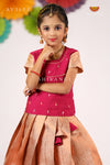Festive Collection - Trendy Pink Golden Temple Pattu Pavadai !!!