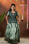 Festive Collection - Dark Green Lantana Pattu Pavadai