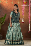 Festive Collection - Dark Green Lantana Pattu Pavadai