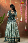 Festive Collection - Dark Green Lantana Pattu Pavadai