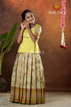 Festive Collection - Parrot Green Lantana Pattu Pavadai