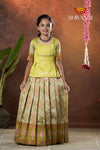 Festive Collection - Parrot Green Lantana Pattu Pavadai