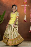 Festive Collection - Parrot Green Lantana Pattu Pavadai