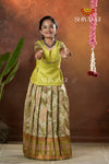 Festive Collection - Parrot Green Lantana Pattu Pavadai