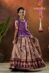 Festive Collection - Purple Lantana Pattu Pavadai For Girls