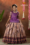 Festive Collection - Purple Lantana Pattu Pavadai For Girls