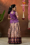 Festive Collection - Purple Lantana Pattu Pavadai For Girls