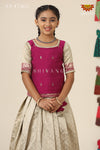 Festive Collection - Magenta Banras Mughal Pattu PavadaiFor Girls !!