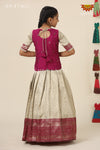Festive Collection - Magenta Banras Mughal Pattu PavadaiFor Girls !!
