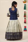 Festive Collection -Navy Blue Banras Mughal Pattu PavadaiFor Girls !!