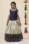 Festive Collection -Navy Blue Banras Mughal Pattu PavadaiFor Girls !!