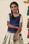 Festive Collection -Navy Blue Banras Mughal Pattu PavadaiFor Girls !!